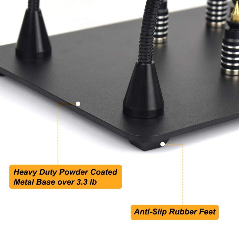 NOEVSBIG Magnetic Helping Hands Soldering Station with Large & Heavy Duty Base, 6 PCB Holders,5 Flexible Arms with Precision 360 Degree Alligator Clip Helping hands for Soldering Electronic Repair DIY - Image 3